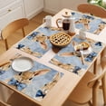 thumbnail image 5 of Happy Easter Placemats Set of 1, Watercolor Yellow Rabbits Spring Floral Leaf Gradient Blue Non-Slip Place Mats Washable Table Mats for Kitchen Dining Table Decorations Indoor/Outdoor, 5 of 9