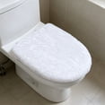 thumbnail image 6 of 1 Pcs Microfiber Toilet Lid Cover, Soft Velvet Toilet Cover Machine Washable Absorbent Comfortable Durable Adjustable Toilets Seat Covers Fits Most Toilets Lids Elastic Bottom Fabric Seat, 6 of 7