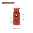 thumbnail image 2 of Unique Bargains 30Pack 4mm Cord Lock Plastic Double Hole Spring Toggle Stoppers, Red, 2 of 5