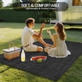 thumbnail image 4 of Black Burlap Texture Outdoor Rug 5x8 Ft - Reversible Patio Rug Outdoor Camping Rugs, Farmhouse Vintage Black Washable Indoor Outdoor Area Rugs, Non-Slip Outdoor Carpet Runner for Deck/Porch, 4 of 8