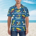thumbnail image 2 of Kll Men'S Hawaiian Shirt Short Sleeve Button Down Beach Shirts-Dinosaur On The Beach Vacation，Coconut Crab, 2 of 7
