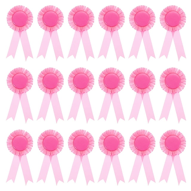 Unique Bargains Blank Award Ribbon, 18 Pcs Honorable Prize Recognition Ribbon, Pink
