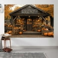 thumbnail image 4 of 12 x 10 ft Fall Thanksgiving Photo Backdrop, Autumn Fall Pumpkin Harvest Market Hay Maple Tree Leaves Background Backdrop Baby Shower Party Decoration Banner Supplies Photo Studio Prop, 4 of 5