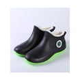 thumbnail image 3 of SIMANLAN Ankle Deck Boots for Women Men Waterproof Rain Shoes Winter Boots with Warm Faux Fur Lined Green (with Fixed Plush Lining) 8.5-9, 3 of 3
