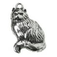 thumbnail image 1 of Sterling Silver 8" 4.5mm Charm Bracelet With Attached Adult Long Hair Furry Fuzzy Cat Charm, 1 of 2