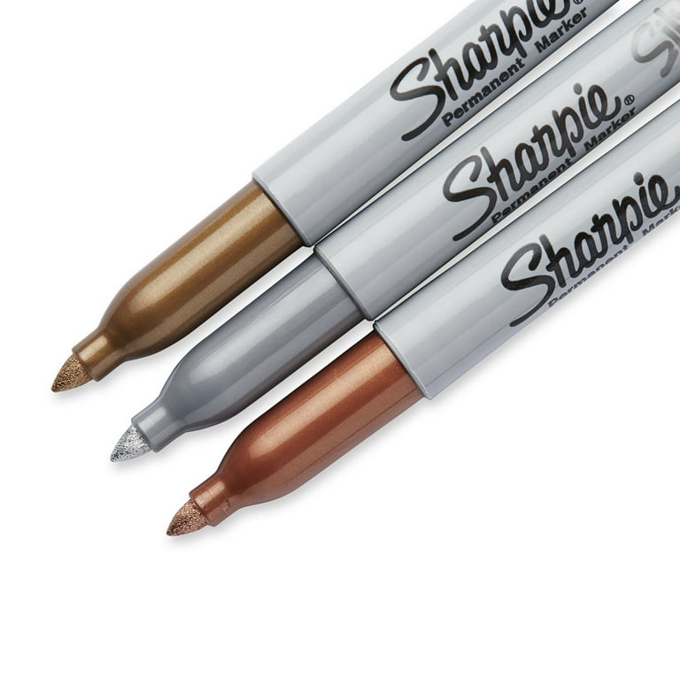 Sharpie Metallic Permanent Markers 3/Pkg-Gold, Silver & Bronze