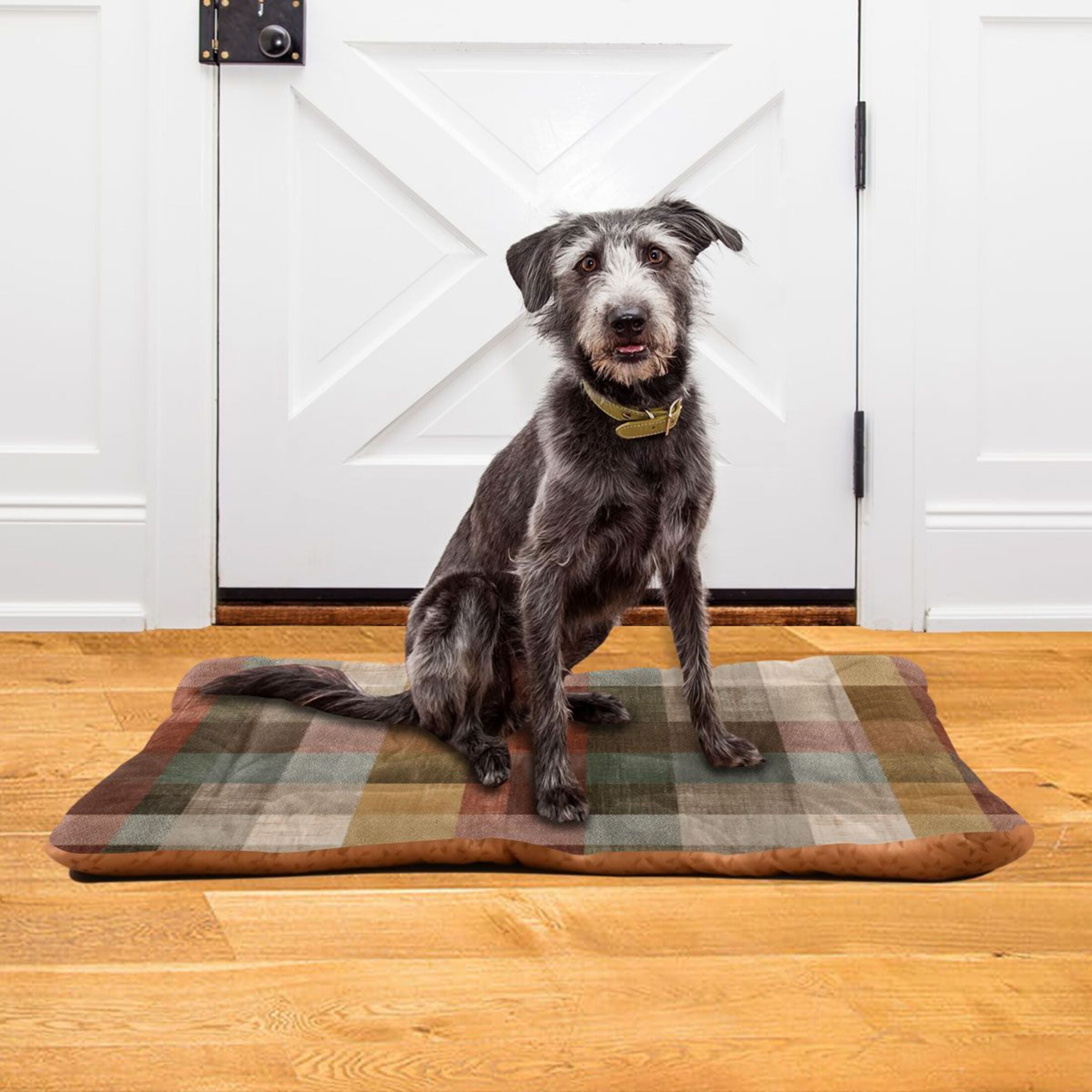 Cozy Mat Pet Bed Indoor Outdoor Warm Soft For Cat Dog Puppy(S/M) Warm Browns Green