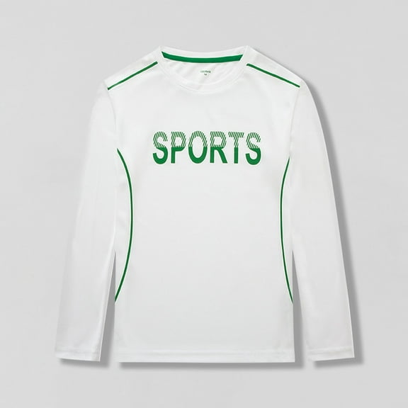 Sentuca Boys Shirts Basketball Football Sports Tops Crew Neck Long Sleeve Shirts for Fall Clothes Size 13 Years