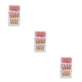 thumbnail image 1 of Justharion 1 Set French Tip Press on Nails Gradient Shimmer Extra Long Tips Removable Wraps Full Cover Ballerina Salon Manicure Kit Type 8 2g glue,24Pcs jelly 3Set, 1 of 6