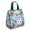 floral01, variant on Small Womens Lunch Bag White Portable Soft Cooler Bags Reusable Lunch Bag for Women Work Picnic Insulated Traveling Lunch Box with Silver Insulated Interior Lining and Storage Pocket