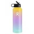 thumbnail image 1 of Gradient Colours Water Bottle Stainless Steel Wide Mouth With Straw Lid 38oz, 1 of 2