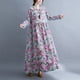 thumbnail image 5 of Vestido Irfora Vestido suelto de mujer Vintage estampado manga larga cuello redondo cintura alta Casual vestido de vacaciones Irfora Vestido, 5 of 5