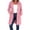 Pink, variant on Women Long Vertical Ribbed Knit Hooded Sevevn Cardigan Full Zip Drawstring Dual Side Pockets Long Sleeve Casual Outer Coat For Spring Fall