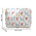 thumbnail image 2 of Makeup Pouch, Pink Quilted Floral Print, 1 Piece Portable Clutch Bag, Travel Cosmetic Storage Organizer for Women Daily Toiletries and Beauty Accessories, 2 of 5