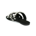 thumbnail image 3 of New Women Liliana Pearla-1 Suede Strappy Faux Pearl and Rhinestone Flat Sandal, 3 of 6