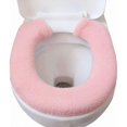 thumbnail image 1 of Toilet Seat Universal Toilet Seat High Elasticity Removable Washable Colorfast Warm Winter Toilet Cover, Pink, 1 of 4