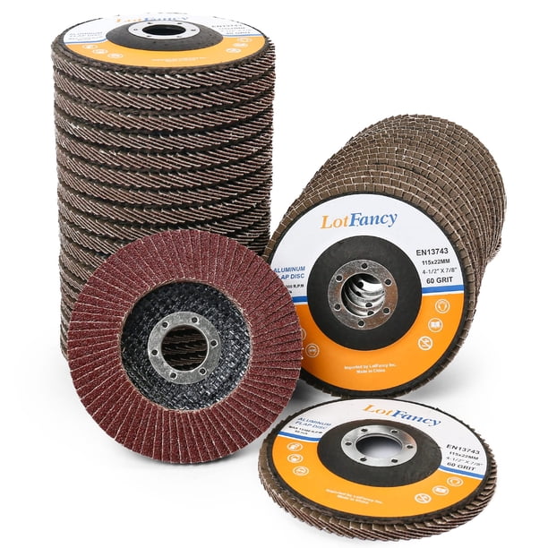 Flap Discs LotFancy, 40 unidades, para amoladora angular, disco de lijado de 115 mm