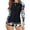 BK2, variant on Plus Size Women Two Piece Rash Guard Long Sleeve Bathing Suit UV Block Swimsuits Boy Shorts Bottom Swim Shirt BU1 L