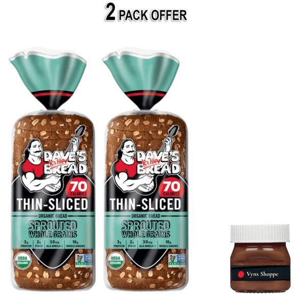 Dave's Killer Bread Sprouted Whole Grains Thin-Sliced Organic Bread Loaf, 20.5 oz, Shelf-Stable