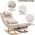 thumbnail image 4 of Rocking Lounge Chair, Modern Accent Rocking Glide Chair with Large Back, Pull Out Pedal and Pillows, Upholstered Lie or Sleep Lazy Chair for Nursery, Living Room, Bedroom, 4 of 6