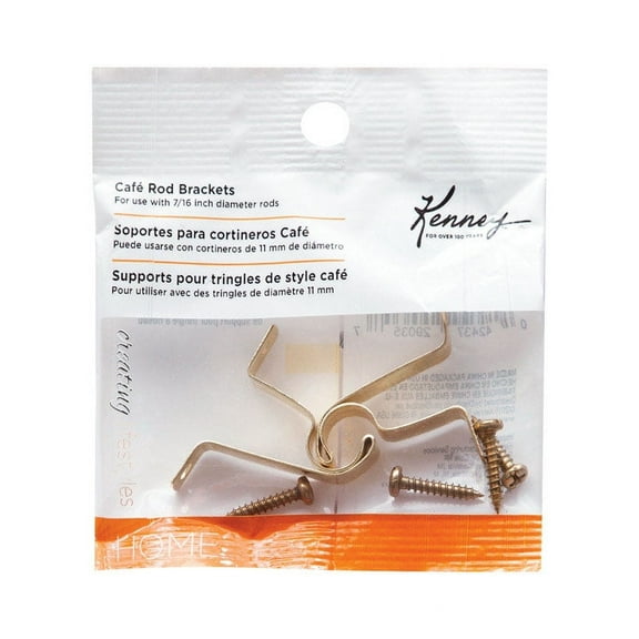 1 Pc, Kenney Brass Brass Cafe Curtain Rod Bracket