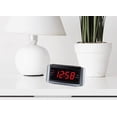 thumbnail image 3 of HANNLOMAX HX-117CR Reloj despertador, radio PLL AM/FM, pantalla LED roja de 1,2", alarma dual, despertador con radio o zumbador (gris), 3 of 5