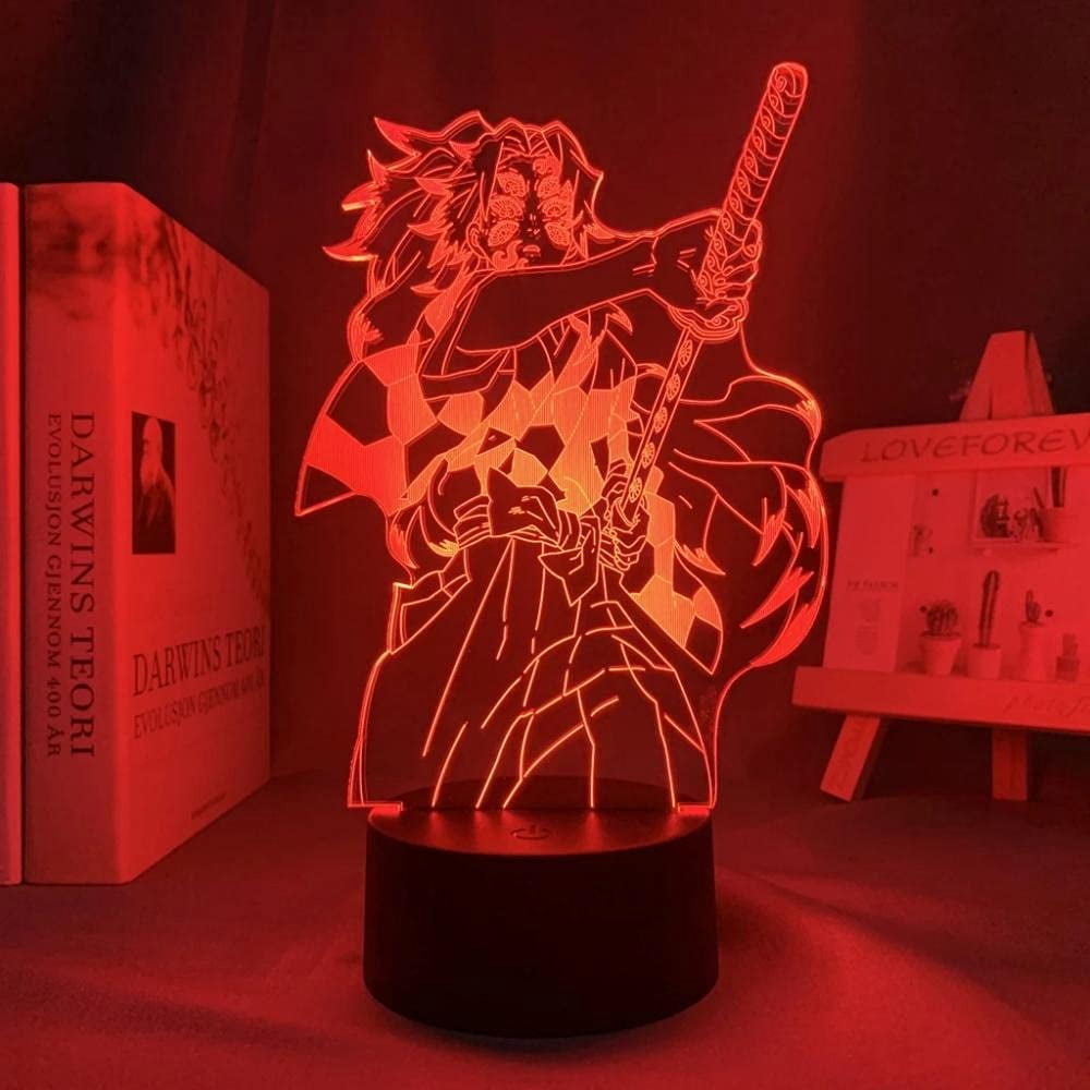 Lampe LED Tanjiro Demon Slayer - 16 Couleurs + Télécommande - Veilleuse Manga - Neuve