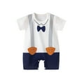 thumbnail image 2 of Alkepwun Baby Boys Gentleman Clothes,Newborn Romper Bodysuit Infant One-Piece Short Sleeve Jumpsuit Baby Wedding Suit 0-24M, 2 of 4