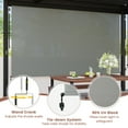 thumbnail image 2 of Vicllax 4'Wx8'H Outdoor Roller Shades Blinds for Patio Porch Crank Operation Solar Fabric, Light Gray, 2 of 9