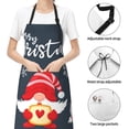 thumbnail image 6 of Honeii Cute Christmas Gnomes (2) Print Waterproof Apron, Adjustable Kitchen Apron with Pockets,for Gardening, Dishwashing, Meat Processing, Car Washing, and Pet Grooming, 6 of 8