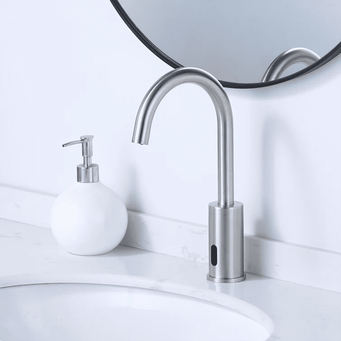 WOWOW Touchless Bathroom Faucet Automatic Bathroom Sink Faucet  Single Hole