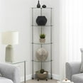 thumbnail image 2 of Pemberly Row Contemporary Two-Tier Tall Folding White Metal Stand, 2 of 7