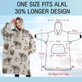 thumbnail image 4 of Oversized Wearable Blanket Hoodie,White Buffalo Pattern Sherpa Blanket Hoodie with Super Pockets,Super Warm Fuzzy Pullover for Women & Men, 4 of 6