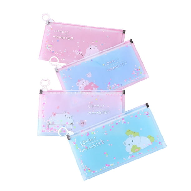 Pink And Blue Plastic Big Pencil Pouch, Packaging Type: Packet at