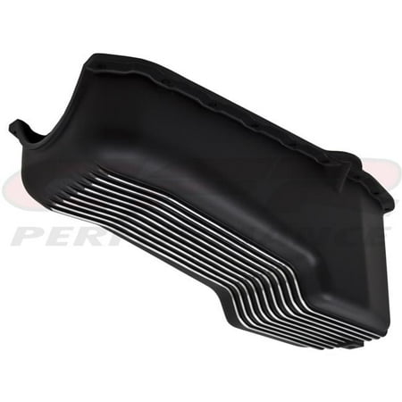 CFR HZ-8442-PBK 1958-79 Chevy Small Block 262-267-283-305-327-350-400 Black Aluminum Stock Capacity Oil Pan - Retro Finned