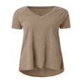 thumbnail image 3 of POINTERTECK Women Summer Short Sleeve V-Neck T-Shirt Casual Solid Color Oversized Loose Tops, 3 of 4