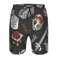 thumbnail image 4 of Kll Japanese Sushi Hashi Men'S Casual Summer Beach Shorts Hawaiian Shorts With Pockets-Xx-Large, 4 of 9
