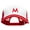 White Red, variant on Mario Luigi Embroidered Big Foam Mesh Truck Cap - White Red XL-3XL
