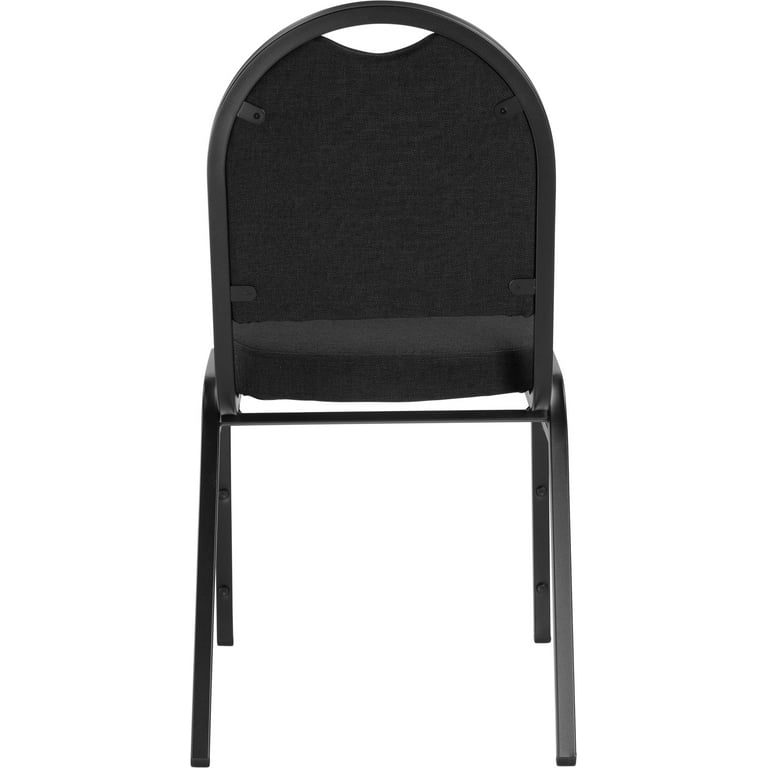 (Pack of 2) NPS® 9200 Series Premium Fabric Upholstered Stack Chair, Ebony  Black Seat/Black Sandtex Frame
