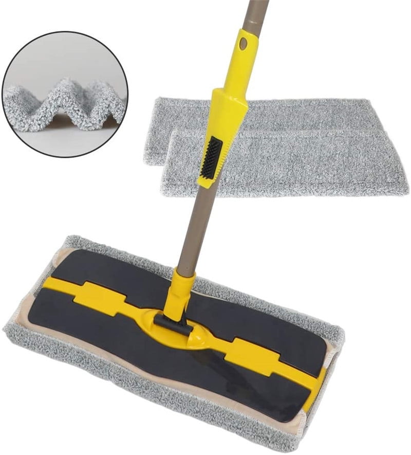 Eyliden Flat Mop with 2pcs Microfiber Mop Pads and 1pcs Scrubber