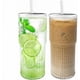 thumbnail image 1 of Set de 2 Vasos de Vidrio de Borosilicato de 20 oz con Tapas Herméticas y Pajitas de Vidrio para Bebidas Frías y Calientes, 1 of 5
