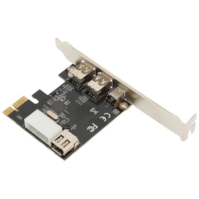 PCIE 1X To 1394A Card, 400Mbps Transmission 2.5Gbps Bandwidth Plug and Play PCIE Firewire 1394A Card 4X 1394A Port for Industry