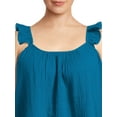thumbnail image 2 of Terra & Sky Women's Plus Size Ruffle Strap Tank Top, 2 of 6