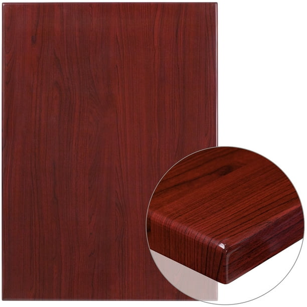 30" x 42" Rectangular HighGloss Mahogany Resin Table Top