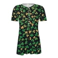 thumbnail image 4 of QETYUW Womens Tops Plus Size Short Sleeve Pleated Blouses Button Up St Patricks Day Tunic Shamrock Graphic Tees Casual Party Tshirts, 4 of 5