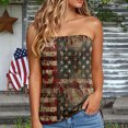 thumbnail image 2 of Mepaouo Tube Tops for Women Off Shoulder Strapless Tank Top American Flag Summer Vacation Bandeau Tunic, 2 of 5