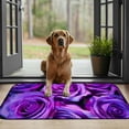 thumbnail image 4 of Shiartex Purple Roses Felt Square Floor Mat for Home Entry Indoor Outdoor Anti-Slip Entrance Mat for All Seasons 19.68*39.37 in, 4 of 6
