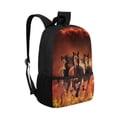 thumbnail image 2 of KUIFORTI Backpack for Kids Teens, 17 inch Laptop Bookbag for Business College Travelling, Fire Running Horse, 2 of 6