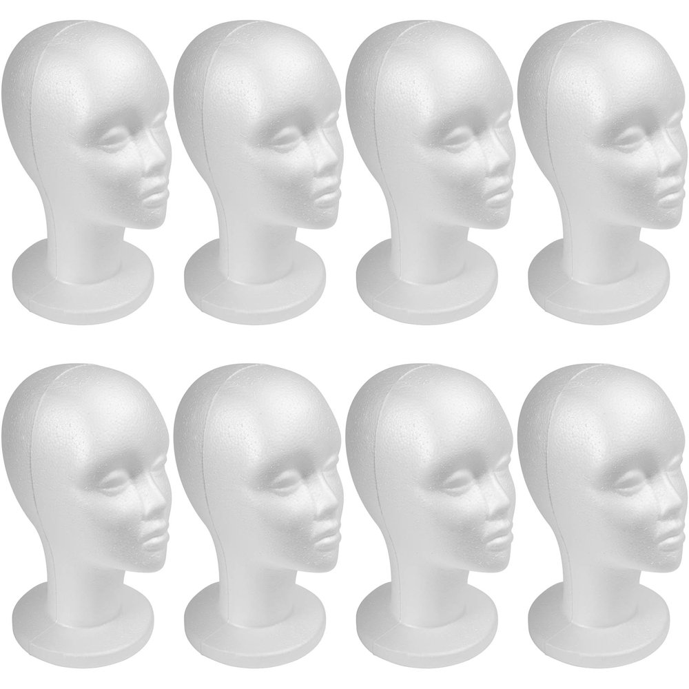 SHANY Styrofoam Model Heads Professional Hat and Wig White Foam Mannequin 12" Female