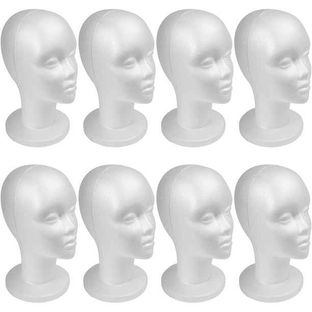 Shany Styrofoam Model Heads Professional Hat And Wig White Foam Mannequin 12 Female Practice Head With Base Stand 8 Pc Walmart Com Walmart Com